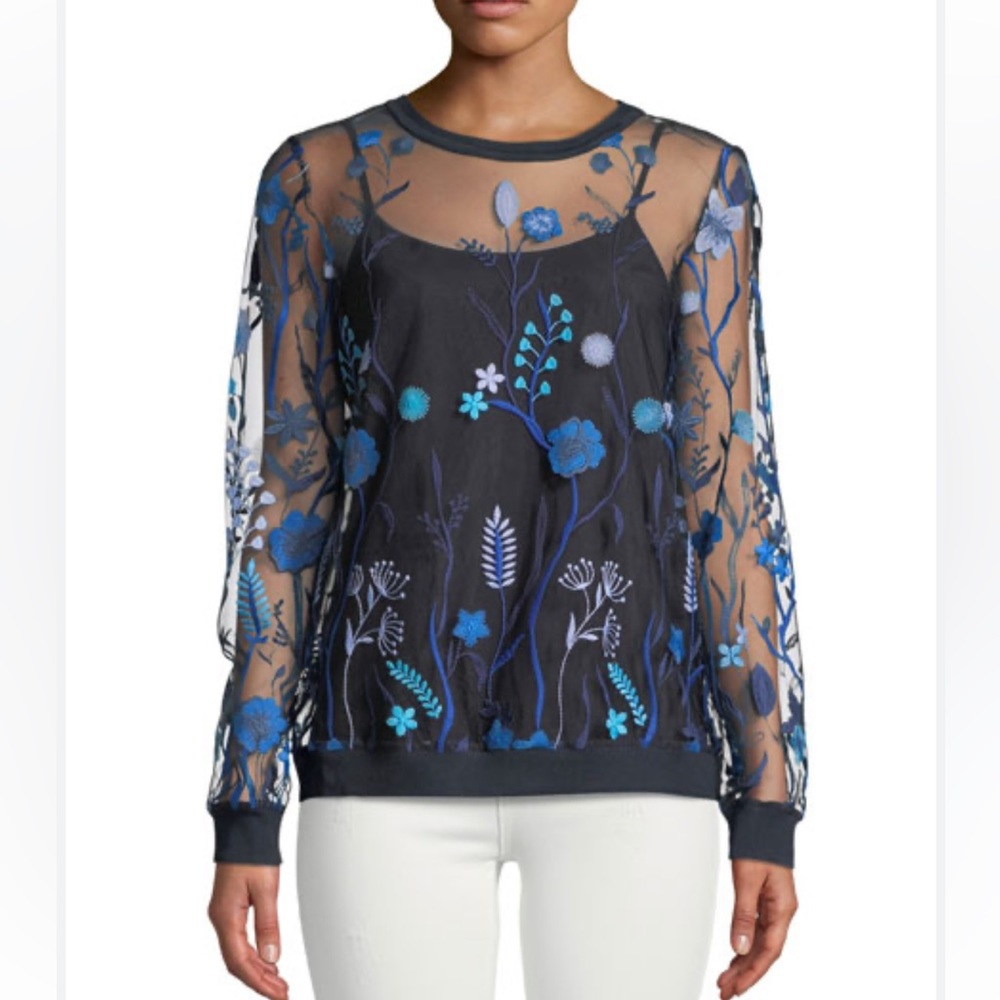 Elie Tahari Val Floral Top - Picture 4 of 4
